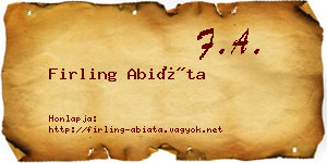 Firling Abiáta névjegykártya